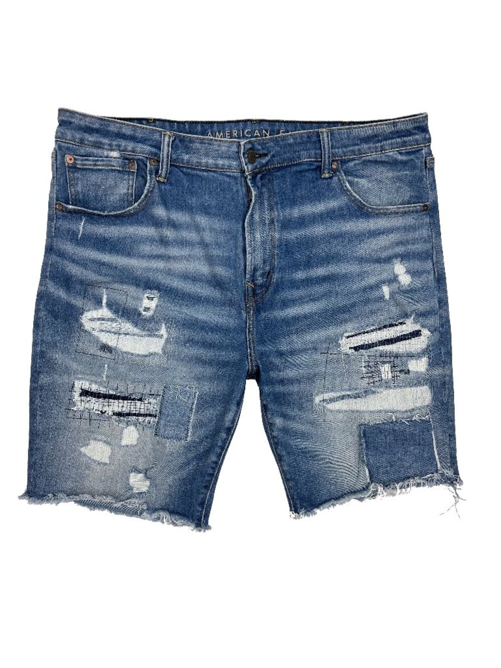 American Eagle AirFlex Jean Cutoff Shorts Distressed Raw Hem Stretch Mens 40